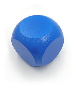 Foam cube with blue coating