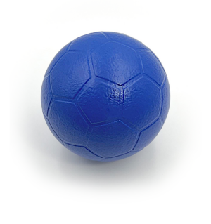 Moulded foam soccer ball in blue color